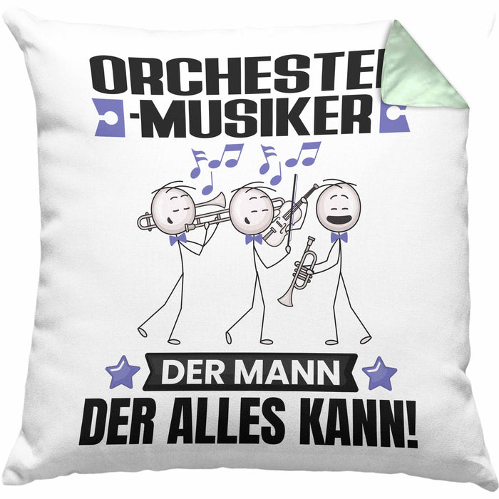 Orchestermusiker Kissen mit Füllung 40x40 Geschenk für Orchestermusiker Der Mann Der Alles Kann Geschenkidee zum Geburtstag (Grau) Grün Trendation