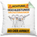 Orchestermusiker Kissen mit Füllung 40x40 Geschenk Lustiger Spruch Geschenkidee für Orchestermusiker Achtung Hochleistungs Orchestermusiker Bei Der Arbeit (Grau) Grün Trendation
