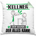 Kellner Kissen mit Füllung 40x40 Geschenk für Kellner Der Mann Der Alles Kann Geschenkidee zum Geburtstag (Grau) Grün Trendation