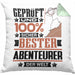 Abenteurer Geschenk Lustiger Spruch für Abenteurer Geschenkidee Bester Abenteurer Der WeltKissen mit Füllung 40x40 (Grau) Grün Trendation