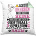 Softballspielerin Geschenk Kissen mit Füllung 40x40 Lustiger Spruch Erheben Sie Sich Der Softballspielerin Betritt den Raum (Grau) Grün Trendation