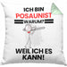Posaunist Geschenk Kissen mit Füllung 40x40 Lustiger Spruch Ich Bin Posaunist Warum Weil Ich Es Kann Geschenkidee Bester Posaunist Geburtstag (Grau) Grün Trendation