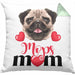 Mops Besitzer Mom Mama Kissen mit Füllung 40x40 Geschenk Lustiger Spruch Geschenkidee Mops Besitzerin (Grau) Grün Trendation