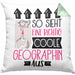 Geographin Geschenk Kissen mit Füllung 40x40 Geschenkidee für Geographin Geburtstag Weihnachten Spruch So Sieht Eine Richtig Coole Geographin Aus (Grau) Grün Trendation
