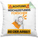 Forscher Kissen mit Füllung 40x40 Geschenk Lustiger Spruch Geschenkidee für Forscher Achtung Hochleistungs Forscher Bei Der Arbeit (Grau) Grün Trendation