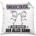 Großcousin Kissen mit Füllung 40x40 Geschenk für Großcousin Der Mann Der Alles Kann Geschenkidee zum Geburtstag (Grau) Grün Trendation