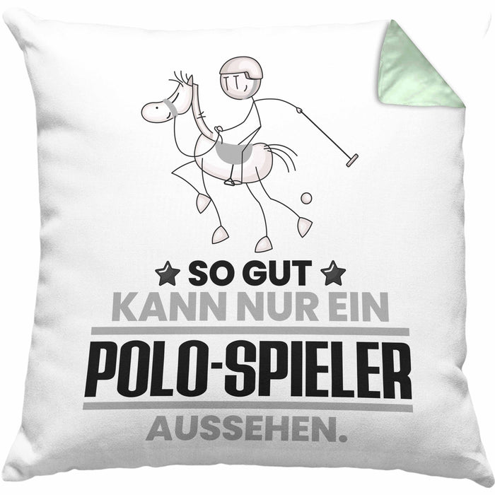 Polo-Spieler Geschenk Kissen mit Füllung 40x40 So Gut Kann Nur Ein Polo-Spieler Aussehen Geschenkidee (Grau) Grün Trendation
