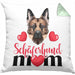 Schäferhund Besitzer Mom Mama Kissen mit Füllung 40x40 Geschenk Lustiger Spruch Geschenkidee Schäferhund Besitzerin (Grau) Grün Trendation