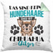 Chihuhahua Besitzer Kissen mit Füllung 40x40 Geschenk Das Ist Chihuhahua Glitzer Hundehaare Geschenkidee Frauchen Herrchen (Grau) Grün Trendation
