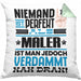 Maler Geschenk Kissen mit Füllung 40x40 Lustige Geschenkidee für Maler Geburtstag Niemand Ist Perfekt Aber Als Maler Ist Man Nah Dran (Grau) Grün Trendation
