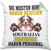 Australian Shepherd Besitzer Kissen mit Füllung 40x40 Geschenk Lustiger Spruch Geschenkidee Besitzerin Australian Shepherd Haben Personal (Grau) Grün Trendation