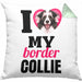 Border Collies Besitzerin Kissen mit Füllung 40x40 Geschenk Lustiger Spruch Geschenkidee I Love My Border Collies (Grau) Grün Trendation