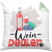 Wein Dealer Kissen mit Füllung 40x40 Geschenk für Weinverkäufer Geburtstag Spruch Geschenkidee Bester Weinverkäufer Weinhändler (Grau) Grün Trendation