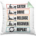 Rudern Kissen mit Füllung 40x40 Geschenk Catch Drive Release Recover Repeat Geschenkidee Ruderer (Grau) Grün Trendation