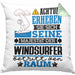 Windsurfer Geschenk Kissen mit Füllung 40x40 Lustiger Spruch Erheben Sie Sich Der Windsurfer Betritt den Raum (Grau) Grün Trendation