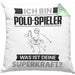 Polo-Spieler Kissen mit Füllung 40x40 Geschenk für Polo-Spieler Geburtstag Lustiger Spruch Was Ist Deine Superkraft (Grau) Grün Trendation