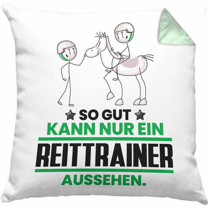 Reittrainer Geschenk Kissen mit Füllung 40x40 So Gut Kann Nur Ein Reittrainer Aussehen Geschenkidee (Grau) Grün Trendation