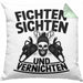 Waldarbeiter Kissen mit Füllung 40x40 Geschenk Fichten Sichten Und Vernichten Holz-Arbeiter Wald Bäume Fellen (Grau) Grün Trendation