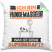 Hundemasseur Kissen mit Füllung 40x40 Geschenk für Hundemasseur Geburtstag Lustiger Spruch Was Ist Deine Superkraft (Grau) Grün Trendation
