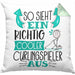 Curlingspieler Kissen mit Füllung 40x40 Geschenk So Sieht Ein RIchtig Cooler Curlingspieler Aus Geschenkidee Lustiger Spruch Geburtstag Curling Spieler (Grau) Grün Trendation