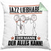 Jazz-Liebhaber Kissen mit Füllung 40x40 Geschenk für Jazz-Liebhaber Der Mann Der Alles Kann Geschenkidee zum Geburtstag (Grau) Grün Trendation