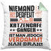 Katzencafégänger Geschenk Kissen mit Füllung 40x40 Lustige Geschenkidee für Katzencafégänger Geburtstag Niemand Ist Perfekt Aber Als Katzencafégänger Ist Man Nah Dran (Grau) Grün Trendation
