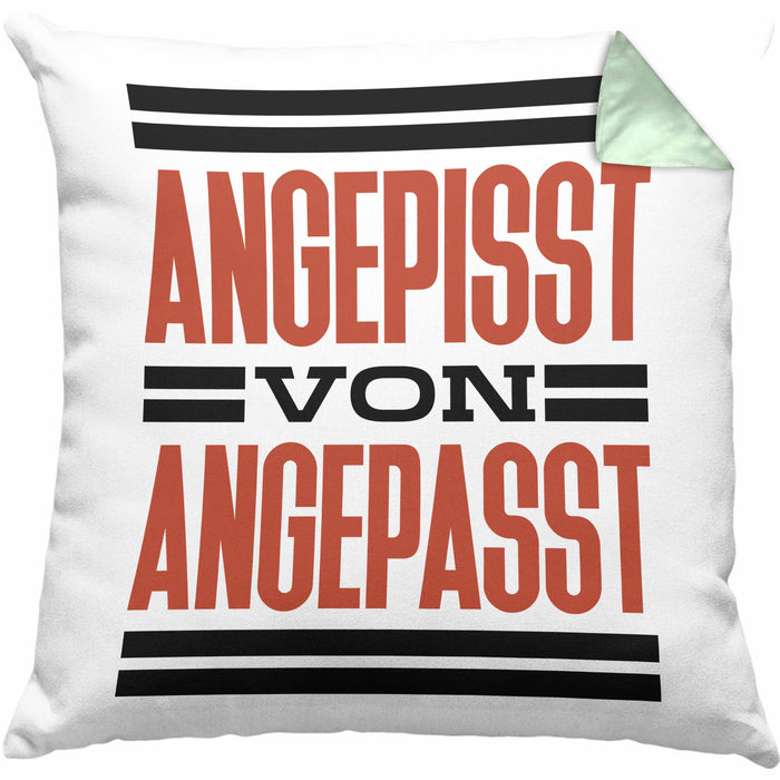 Angepisst Von Angepasst Kissen mit Füllung 40x40 System. Geschenkidee (Grau) Grün Trendation