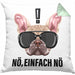 Nö Einfach Nö Kissen mit Füllung 40x40 Geschenk für Mops-Besitzer für Freundin Sarkasmus Humor (Grau) Grün Trendation