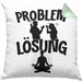 Yoga Kissen mit Füllung 40x40 Geschenk für Yogalehrer Männer Geschenkidee Problem und Lösung Yoga (Grau) Grün Trendation