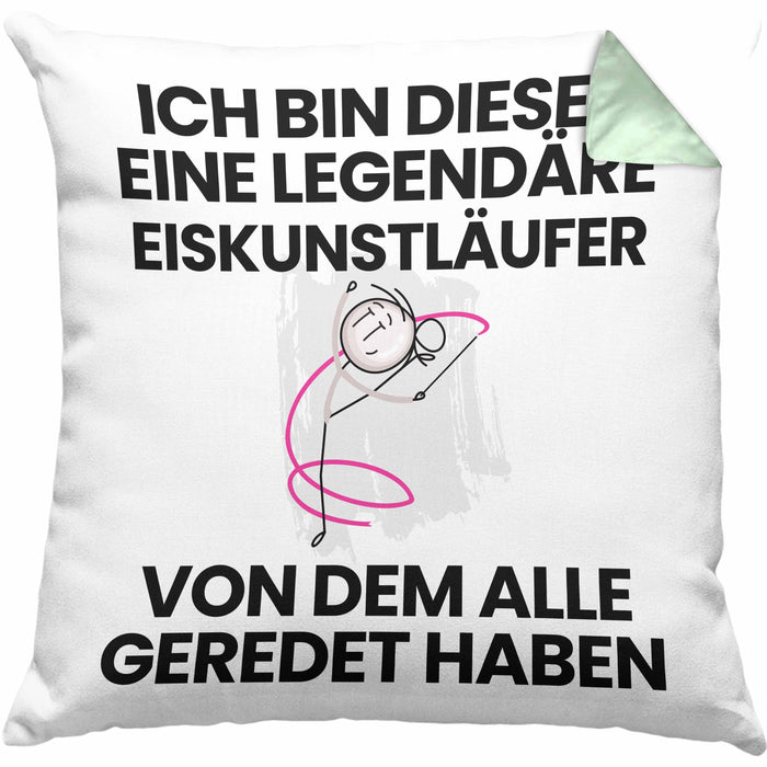 Eiskunstläufer Geschenk Kissen mit Füllung 40x40 Lustige Geschenkidee Geburtstag für Eiskunstläufer Ich Bin Dieser Legendäre Eiskunstläufer Von Dem Alle Geredet Haben (Grau) Grün Trendation