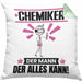 Chemiker Kissen mit Füllung 40x40 Geschenk für Chemiker Der Mann Der Alles Kann Geschenkidee zum Geburtstag (Grau) Grün Trendation