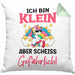 Klein Aber Sch Gefährlich Lustige Einhorn Kissen mit Füllung 40x40 mit Spruch Geschenkidee Einhornfans Sprüche Frauen (Grau) Grün Trendation