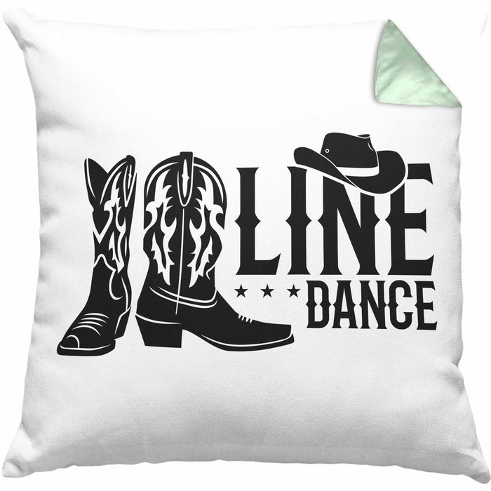 Line Dance Kissen mit Füllung 40x40 Geschenk Spruch Linedance KafffeeKissen mit Füllung 40x40 Spruch (Grau) Grün Trendation