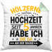 Hölzerne Hochzeit Kissen mit Füllung 40x40 Geschenk Ehemann Ehefrau Partner Seit 5 Jahren Habe Ich Die Da An Der Backe (Grau) Grün Trendation