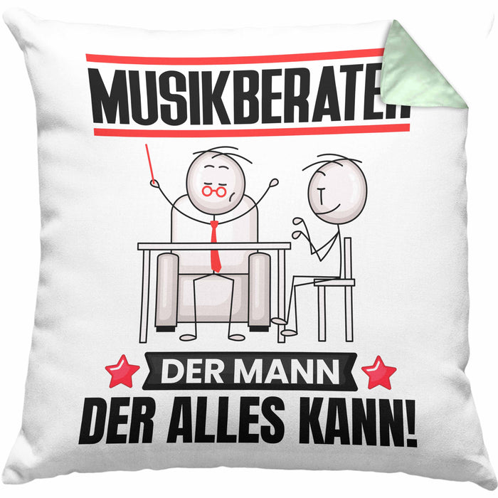 Musikberater Kissen mit Füllung 40x40 Geschenk für Musikberater Der Mann Der Alles Kann Geschenkidee zum Geburtstag (Grau) Grün Trendation
