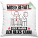 Musikberater Kissen mit Füllung 40x40 Geschenk für Musikberater Der Mann Der Alles Kann Geschenkidee zum Geburtstag (Grau) Grün Trendation