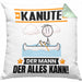 Kanute Kissen mit Füllung 40x40 Geschenk für Kanute Der Mann Der Alles Kann Geschenkidee zum Geburtstag (Grau) Grün Trendation