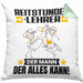 Reitstundenlehrer Kissen mit Füllung 40x40 Geschenk für Reitstundenlehrer Der Mann Der Alles Kann Geschenkidee zum Geburtstag (Grau) Grün Trendation