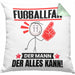 Fußballfan Kissen mit Füllung 40x40 Geschenk für Fußballfan Der Mann Der Alles Kann Geschenkidee zum Geburtstag (Grau) Grün Trendation