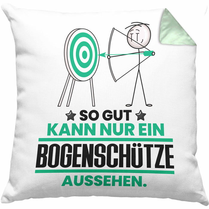 Bogenschütze Geschenk Kissen mit Füllung 40x40 So Gut Kann Nur Ein Bogenschütze Aussehen Geschenkidee (Grau) Grün Trendation