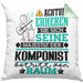 Komponist Geschenk Kissen mit Füllung 40x40 Lustiger Spruch Erheben Sie Sich Der Komponist Betritt den Raum (Grau) Grün Trendation