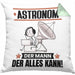Astronom Kissen mit Füllung 40x40 Geschenk für Astronom Der Mann Der Alles Kann Geschenkidee zum Geburtstag (Grau) Grün Trendation