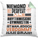 Rhythmische Gymnastin Geschenk Kissen mit Füllung 40x40 Lustige Geschenkidee für Rhythmische Gymnastin Geburtstag Niemand Ist Perfekt Aber Als Rhythmische Gymnastin Ist Man Nah Dran (Grau) Grün Trendation