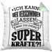 Bier Kissen mit Füllung 40x40 - "Ich kann Bier verschwinden lassen" Geschenk für Bierliebhaber (Grau) Grün Trendation