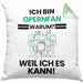 Opernfan Geschenk Kissen mit Füllung 40x40 Lustiger Spruch Ich Bin Opernfan Warum Weil Ich Es Kann Geschenkidee Bester Opernfan Geburtstag (Grau) Grün Trendation