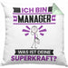 Manager Kissen mit Füllung 40x40 Geschenk für Manager Geburtstag Lustiger Spruch Was Ist Deine Superkraft (Grau) Grün Trendation