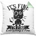 Lustige Kissen mit Füllung 40x40 Geschenk It's Fine I'm Fine Everything Is Fine Geschenkidee Frauen Sarkasmus Humor (Grau) Grün Trendation