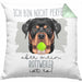 Rottweiler Besitzer Kissen mit Füllung 40x40 Geschenk Lustiger Spruch Geschenkidee Besitzerin Ich Bin Nicht toll Aber Mein Rottweiler Ist Es (Grau) Grün Trendation