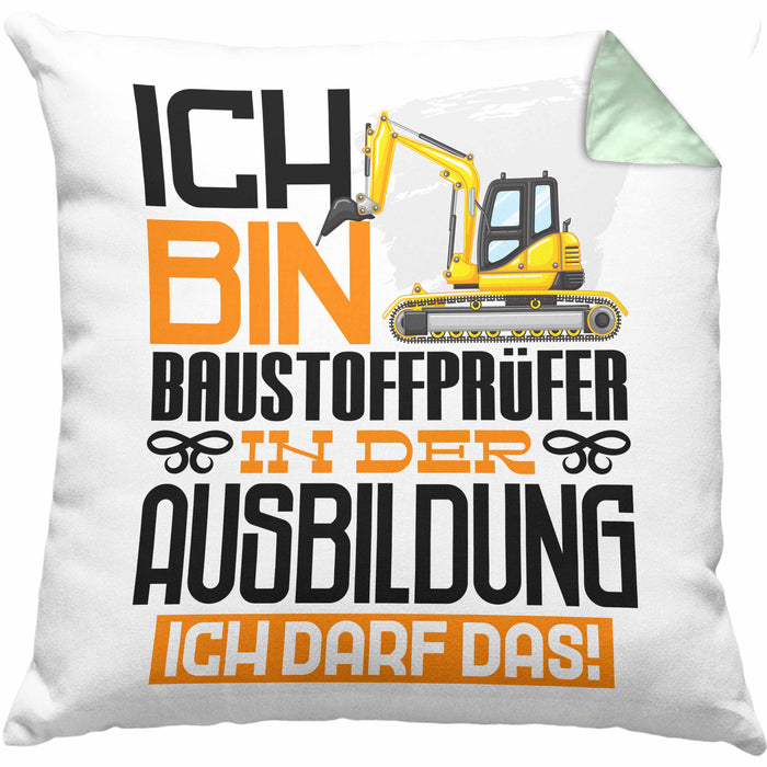 Baustoffprüfer Ausbildung Kissen mit Füllung 40x40 Geschenk Ich Bin Baustoffprüfer In Der Ausbildung Ich Darf Das Geschenkidee Spruch (Grau) Grün Trendation