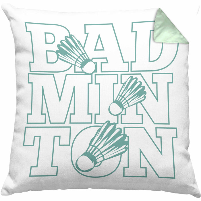 Lustige Badminton Kissen mit Füllung 40x40 Geschenk für Badmintonspieler Badminton Lehrer Coach Trainer Geschenkidee (Grau) Grün Trendation
